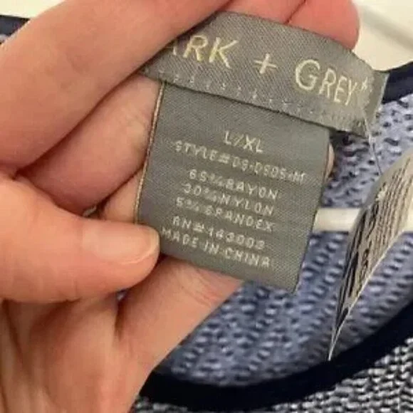 LARK + GREY NWT Knit Striped Scoop Neck Sundress L/XL Smocked Fit & Flair - Picture 4 of 11